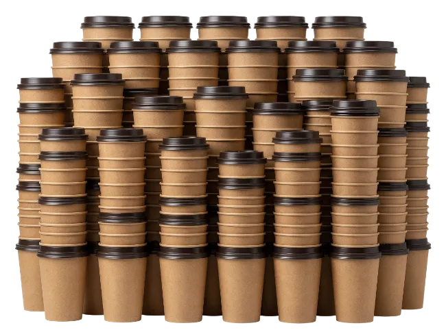 Stack of Paper Coffee Cups