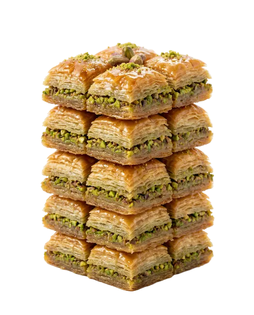 Stack of Pistachio Baklava Pastry