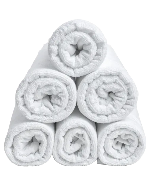Stack of Rolled White Towels