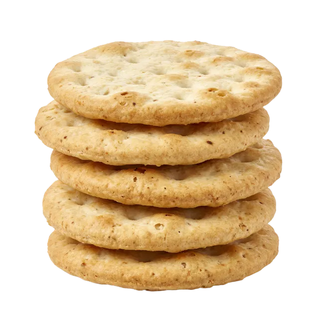 Stack of Round Wheat Crackers