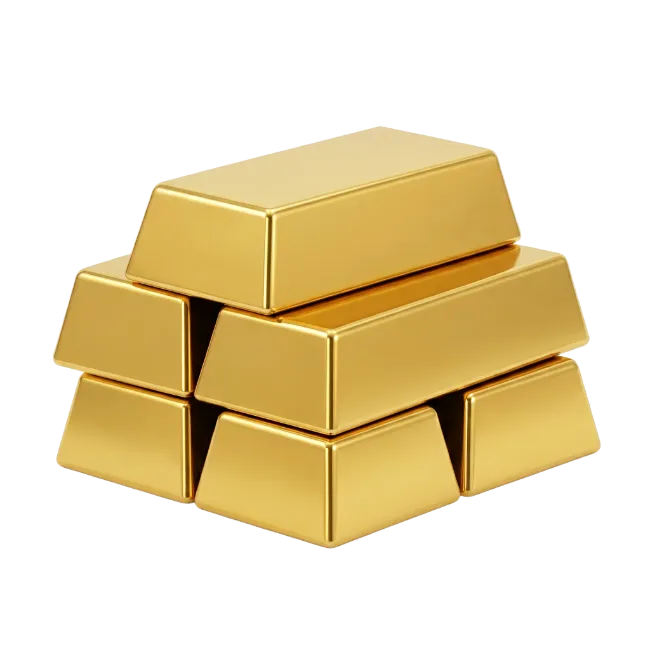 Stack of shiny gold bars