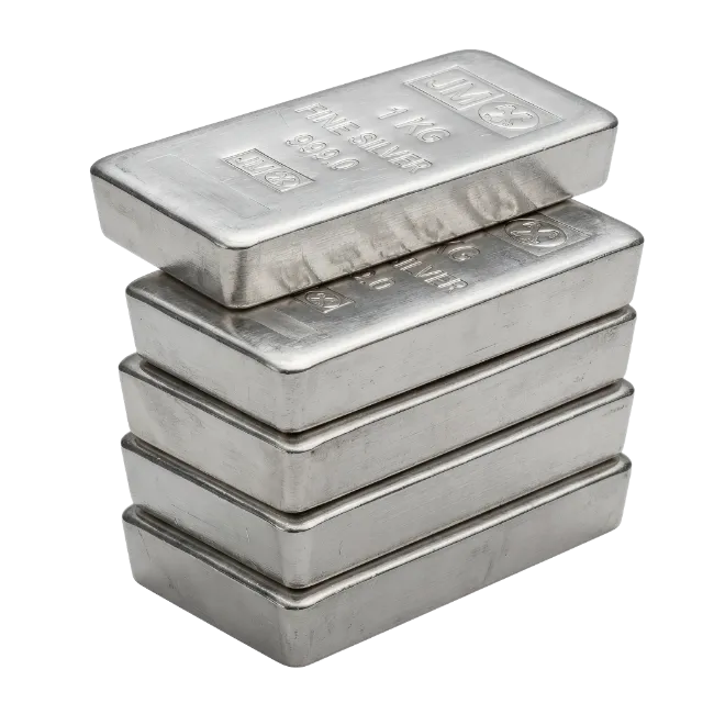 Stack of Silver Bullion Bars