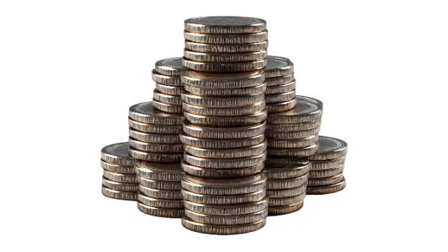 Stack of Silver Coins