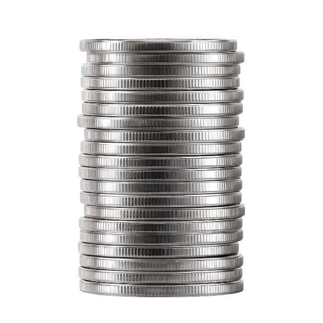 Stack of Silver Coins