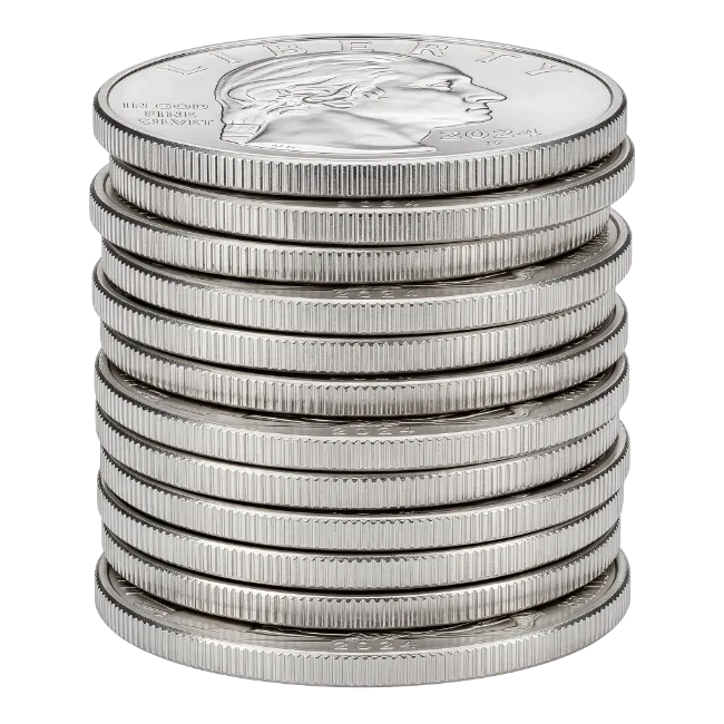 Stack of Silver Quarters