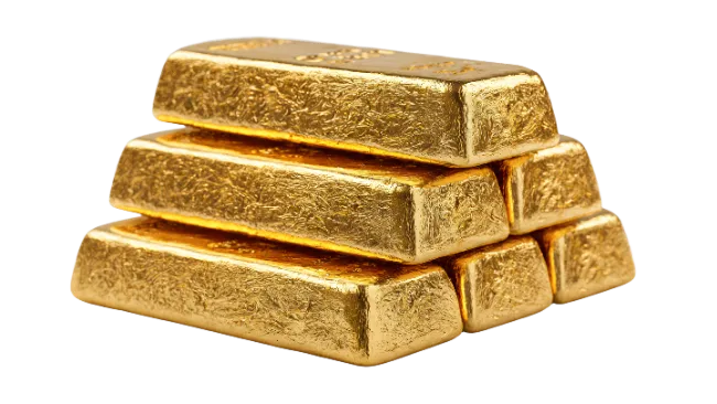 Stack of Solid Gold Bullion Bars