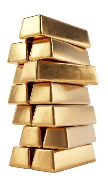 Stack of Solid Gold Ingots
