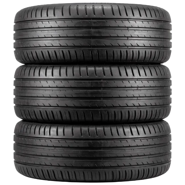 Stack of Three Black Car Tires