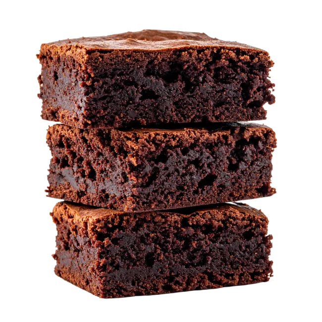 Stack of Three Chocolate Brownies