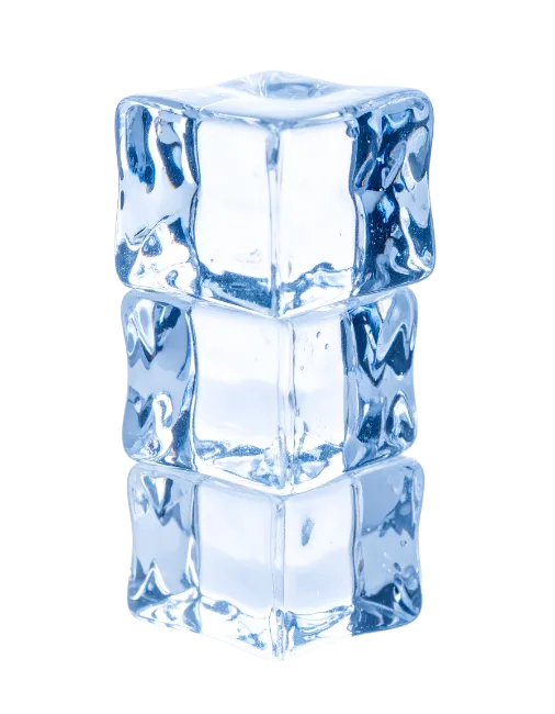 Stack of three ice cubes