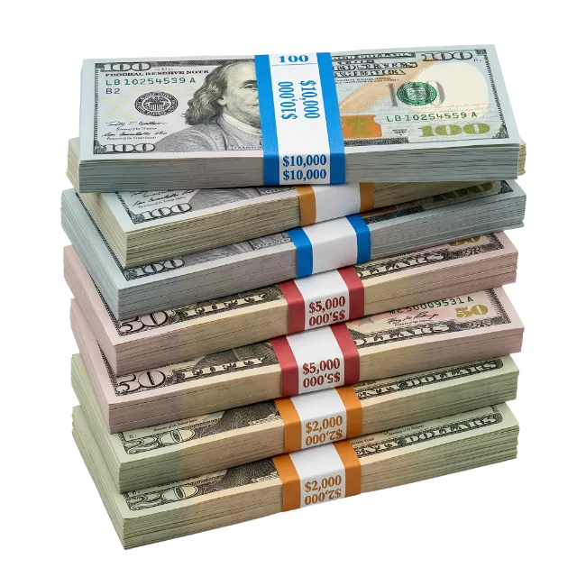 Stack of US Dollar Currency Bundles