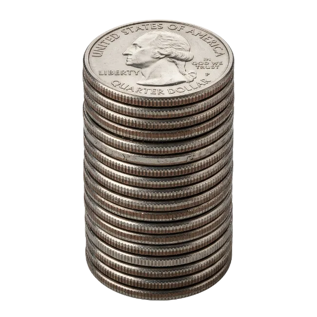 Stack of US Quarters