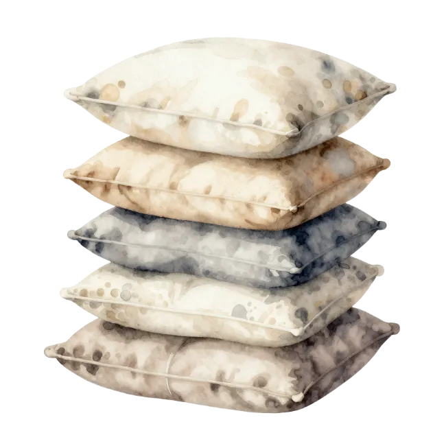 Stack of Watercolor Pillows