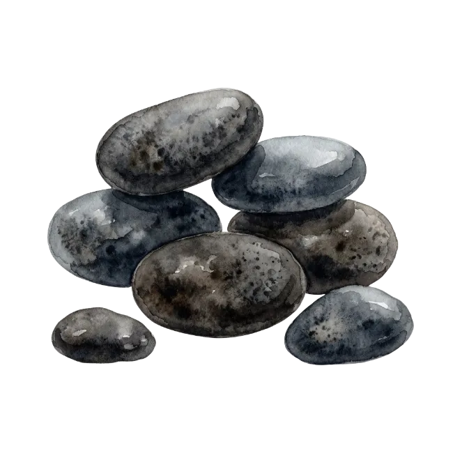 Stack of Watercolor River Stones