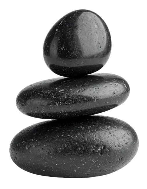 Stacked Black Pebbles