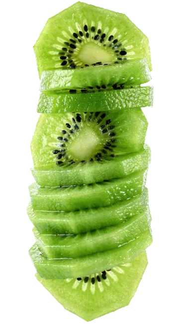 Stacked Slices of Fresh Green Kiwi Fruit