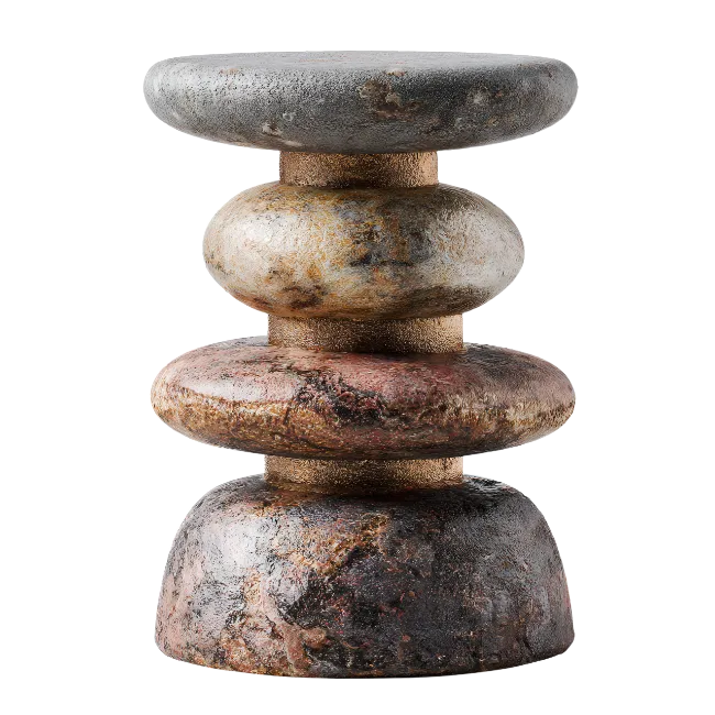 Stacked Stone Decorative Stool