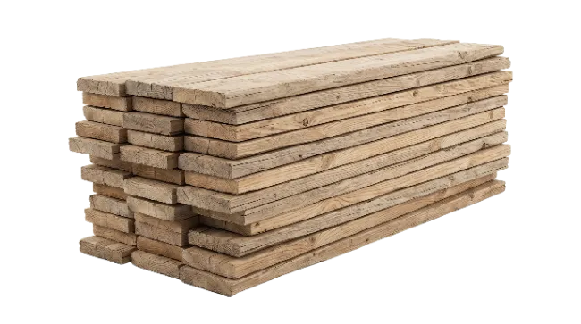 Stacked Wooden Planks Pile