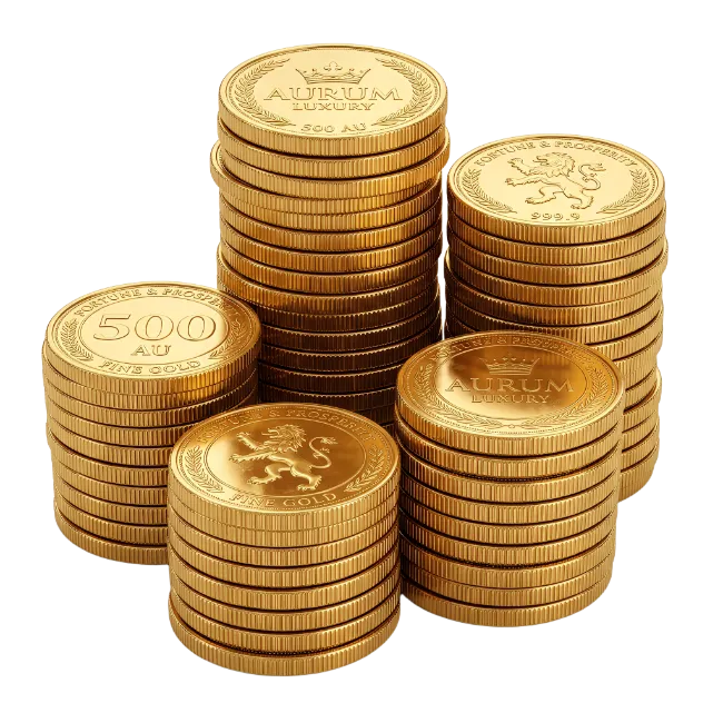 Stacks of Gold Coins