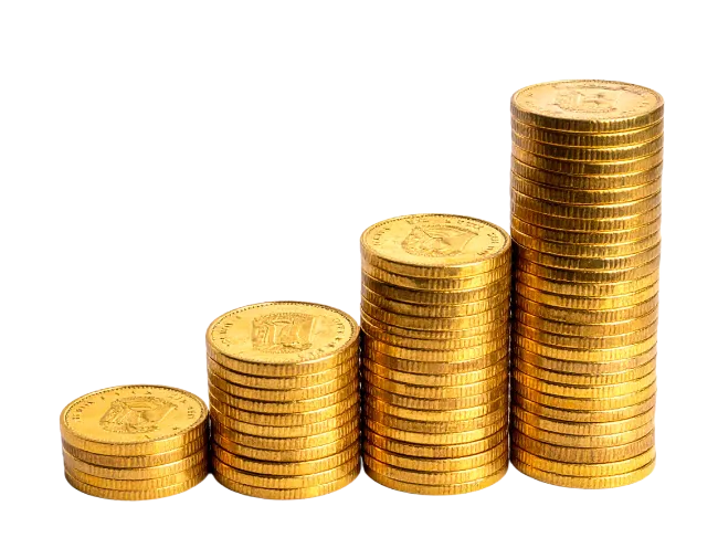 Stacks of Golden Coins Growth