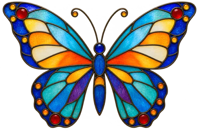 Stained Glass Butterfly Illustration