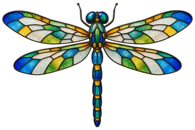 Stained Glass Dragonfly Insect Art