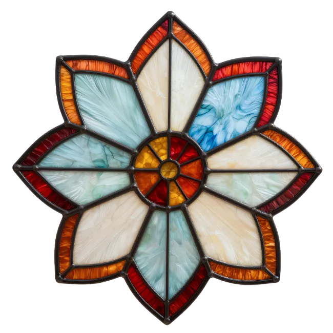 Stained Glass Flower Suncatcher