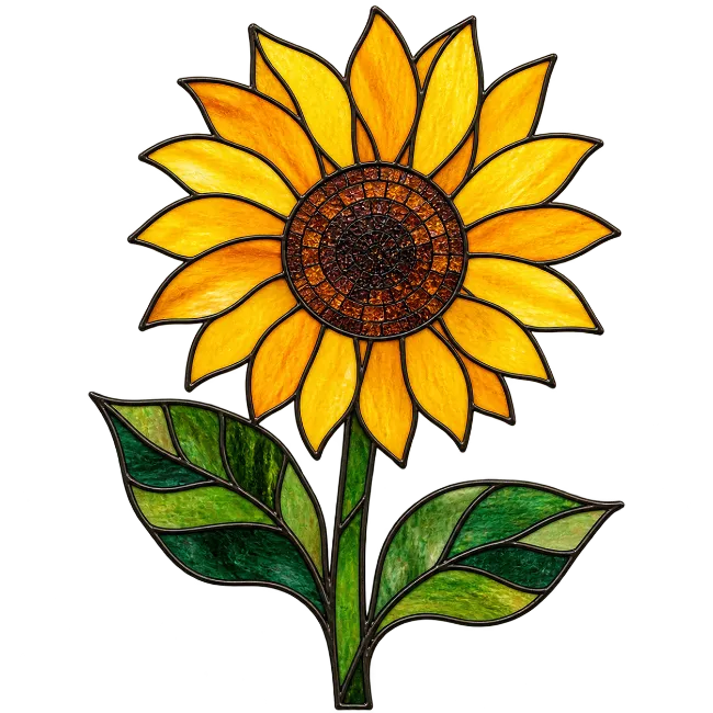 Stained Glass Sunflower Illustration