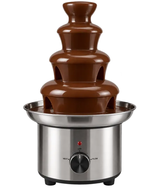 Stainless Steel Chocolate Fountain with Flowing Liquid Chocolate