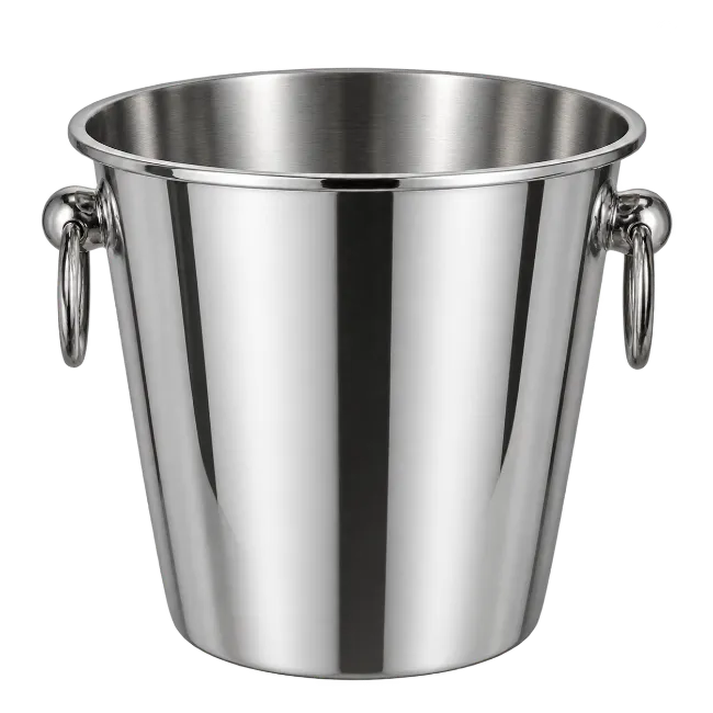 Stainless Steel Ice Bucket with Ring Handles