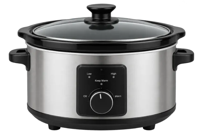 Stainless Steel Slow Cooker with Glass Lid