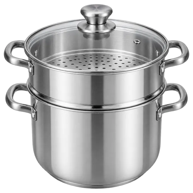 Stainless Steel Steamer Pot with Glass Lid