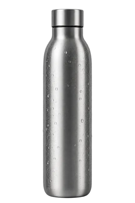 Stainless Steel Water Bottle with Water Droplets