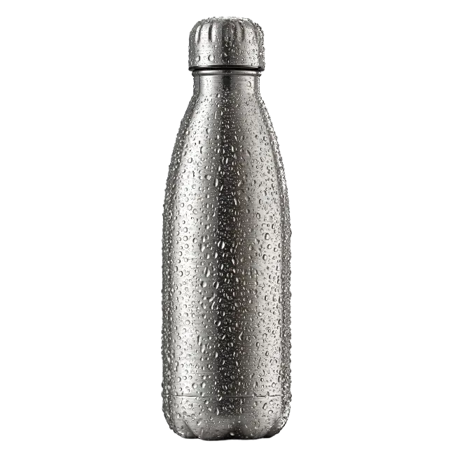 Stainless Steel Water Bottle with Water Droplets