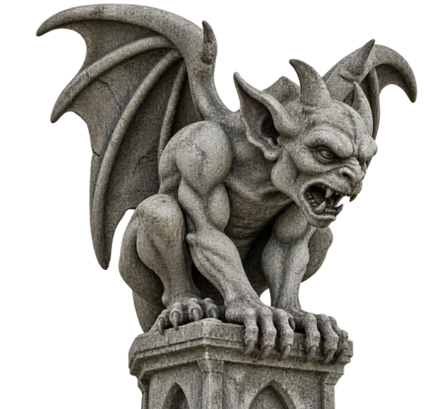 Stone Gargoyle Statue with Wings