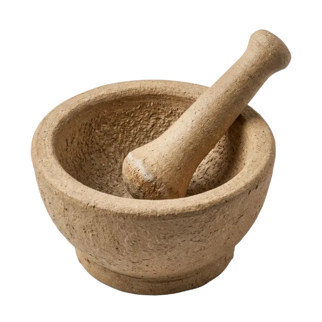 Stone mortar and pestle kitchen tool