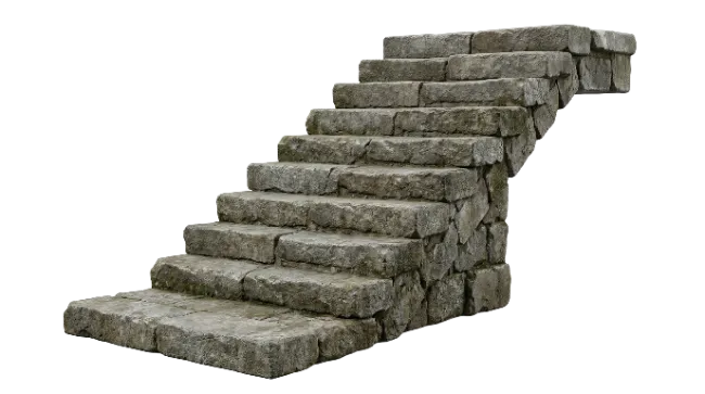 Stone Staircase Isolated on Dark Background