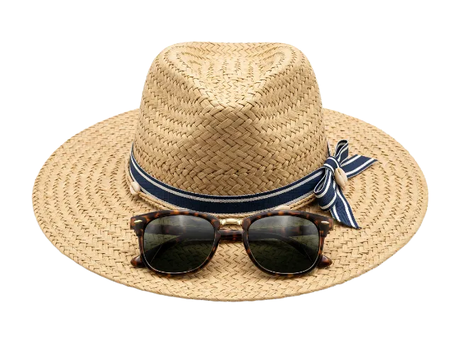 Straw Hat and Sunglasses