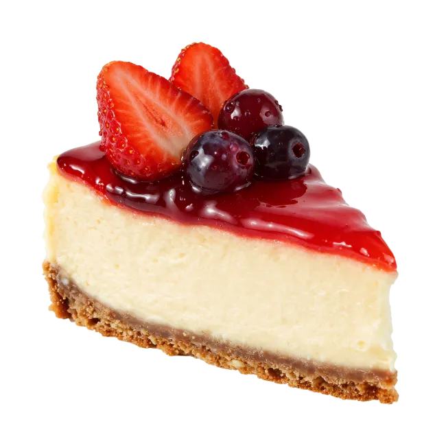 Strawberry Cheesecake Slice with Mixed Berries