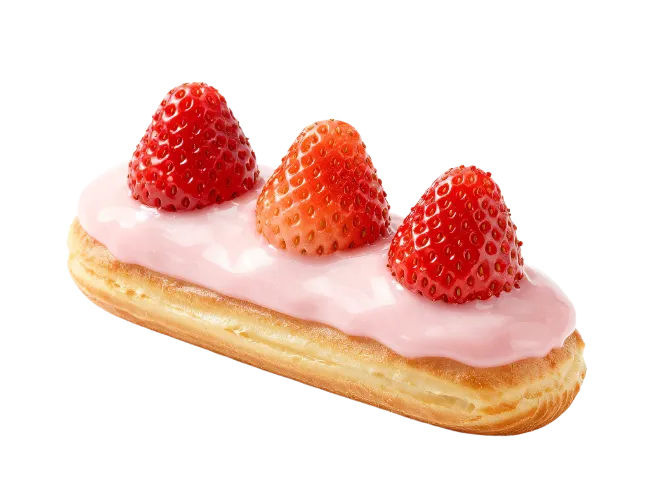Strawberry Eclair with Pink Glaze