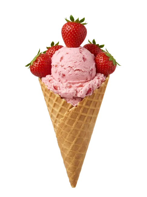 Strawberry Ice Cream Cone
