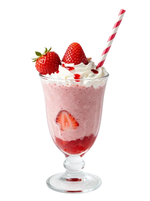 Strawberry Milkshake with Whipped Cream