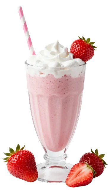 Strawberry Milkshake with Whipped Cream