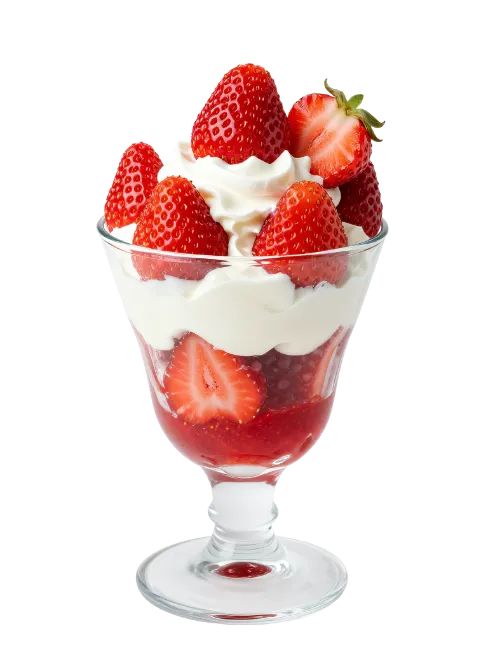 Strawberry Sundae in Glass Cup