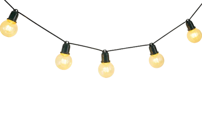 String of glowing vintage string lights