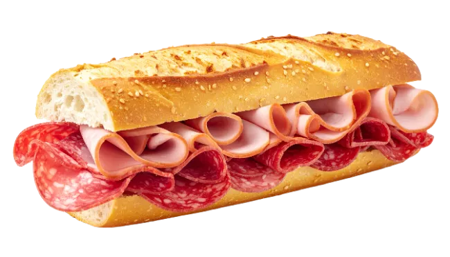 Submarine Sandwich With Ham and Salami
