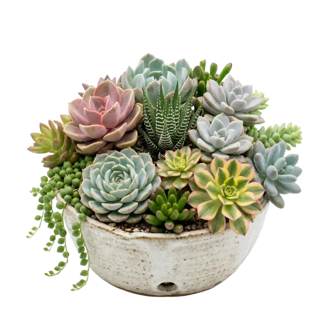 Succulent Arrangement in Ceramic Pot