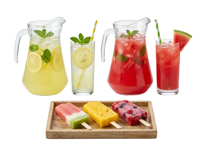 Summer Fruit Drinks and Popsicles Set