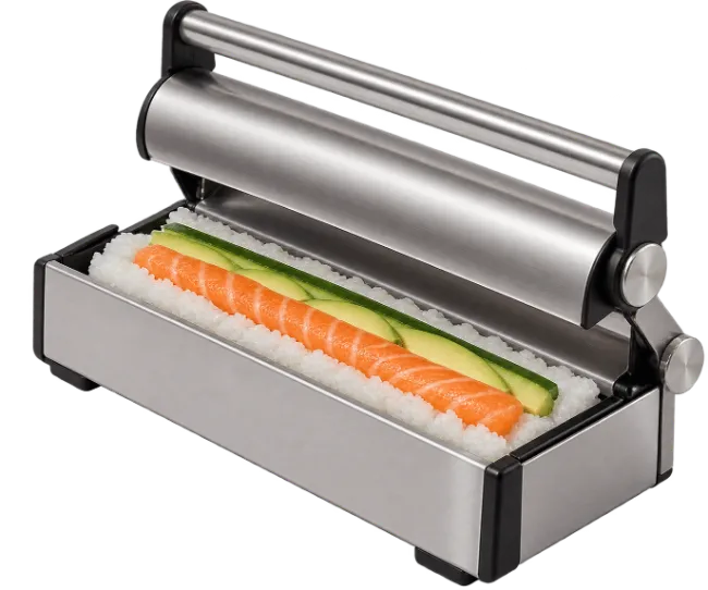Sushi Maker Machine with Rice Salmon and Avocado