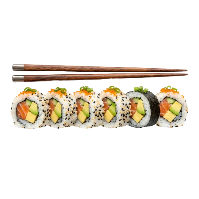 Sushi Rolls with Chopsticks